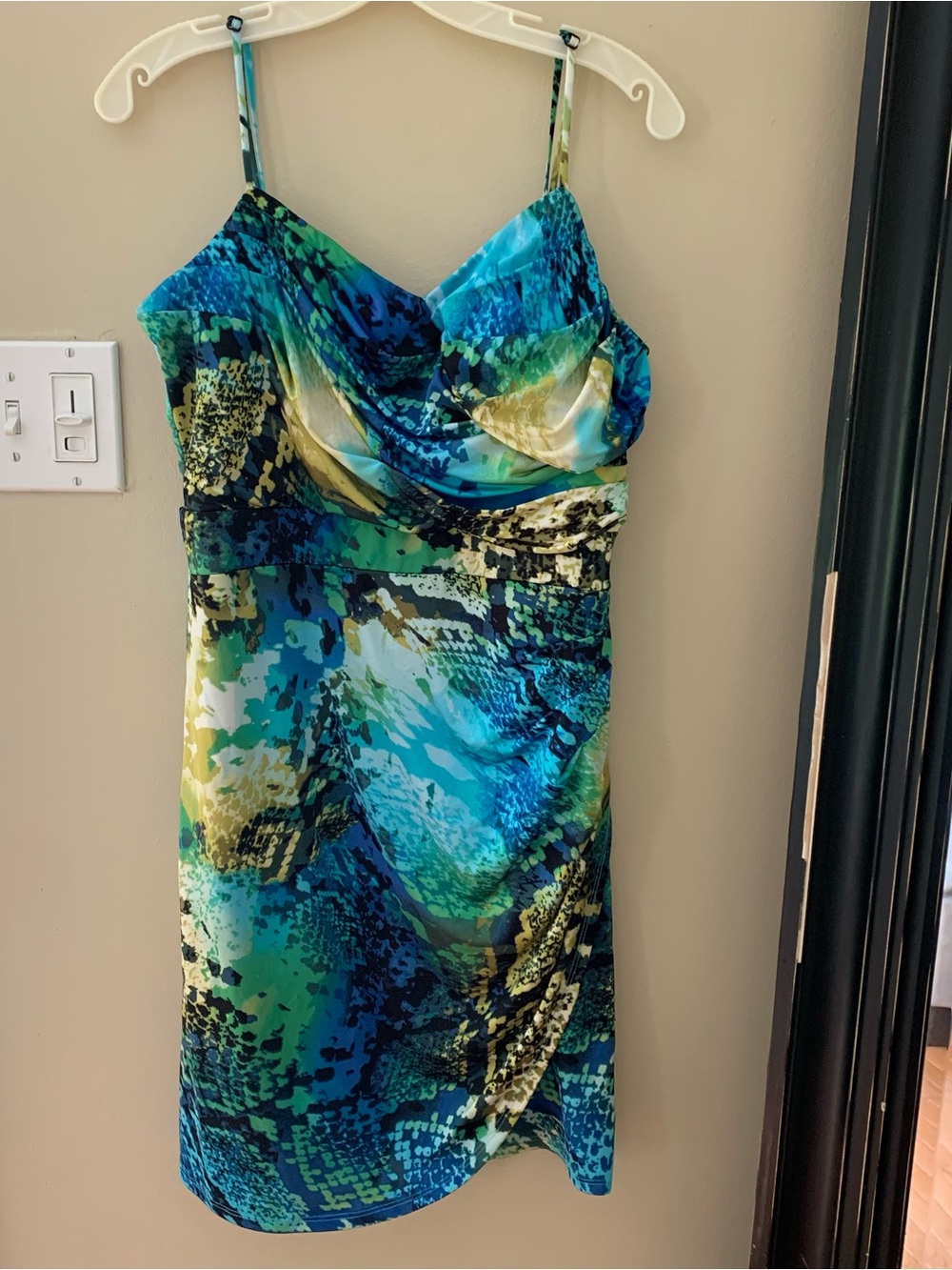 Bisou Bisou MIDI Dress Women's 12 Color Turquoise Yellow Tropical Jersey Shore